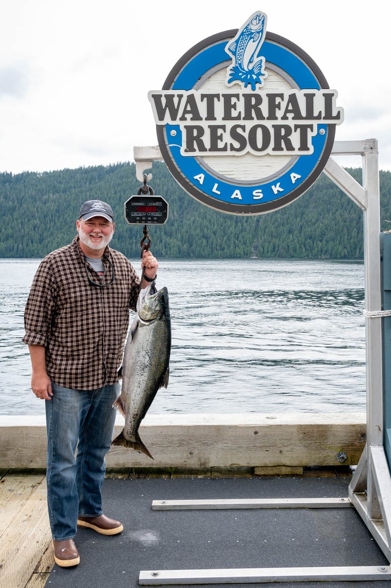 King of Day catch at Waterfall Resort 31.2lbs King Salmon