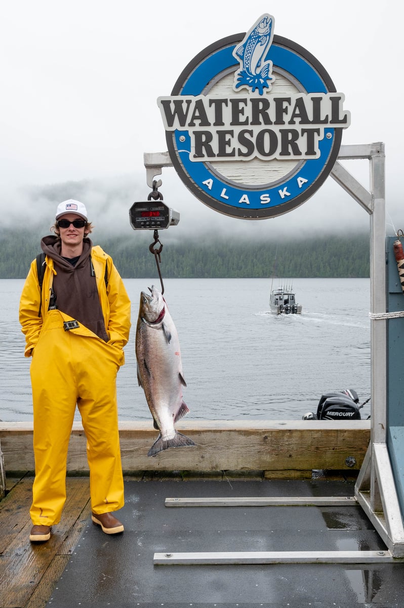 King of the Day at Waterfall Resort 34.9 lbs King Salmon