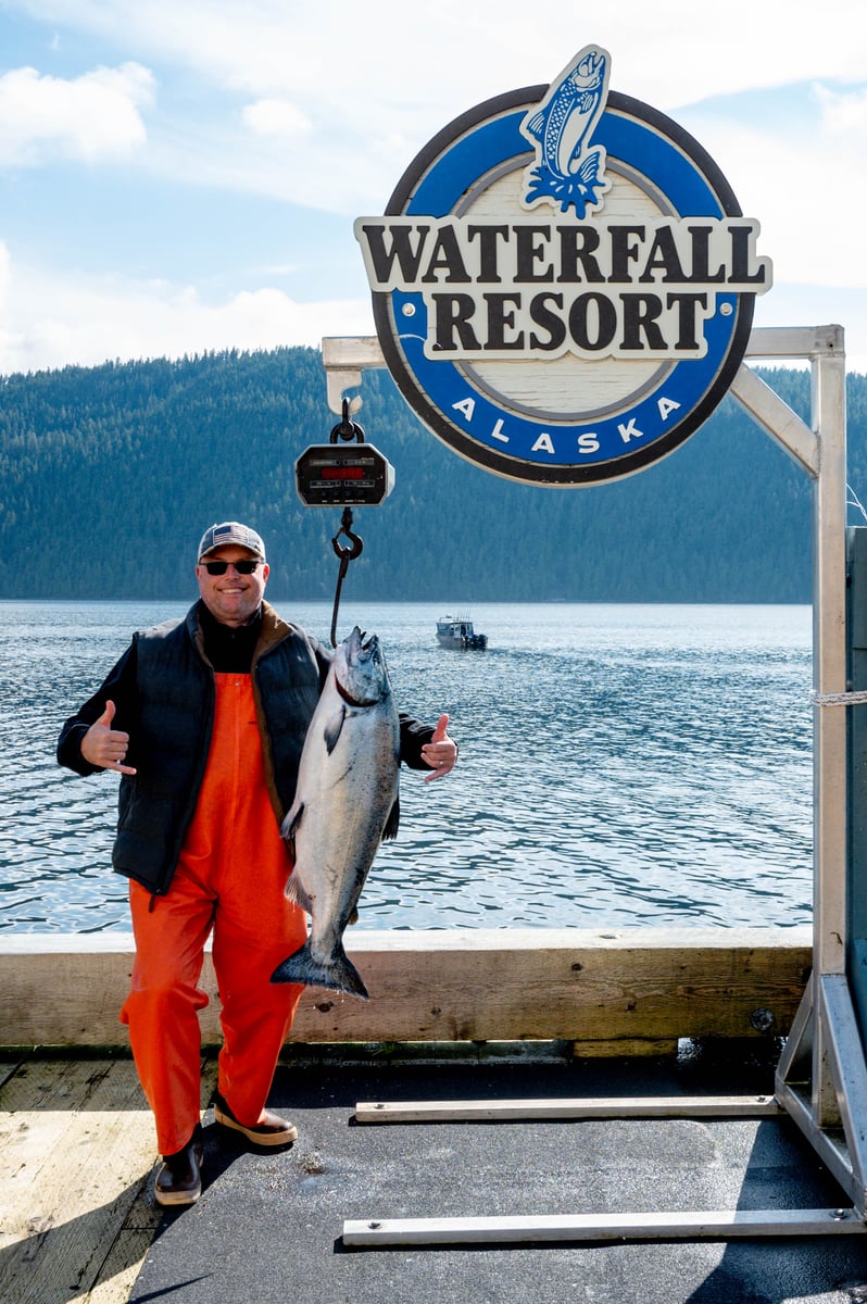 King of the Day at Waterfall Resort 34.6 lbs King Salmon