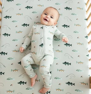 Kyte Baby Fishing Print Romper on Waterfall Resort's Gift Guide